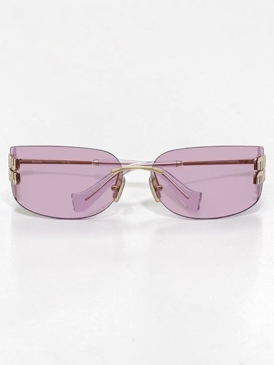 MIU MIU MU A51S ZVN90O Pale Gold Pink Women Wrap Sunglasses main image 4